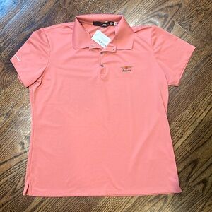 Salmon Pink Women's Collared Golf Tech Polo RLX M  baltusrol golf club
